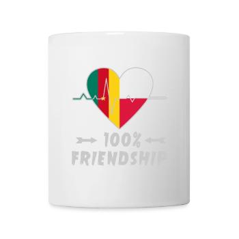 Kamerun und Polen 100% Freundschaft - Tasse - Weiß - Vorne
