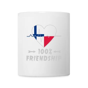 Finnland und Polen 100% Freundschaft - Tasse - Weiß - Vorne