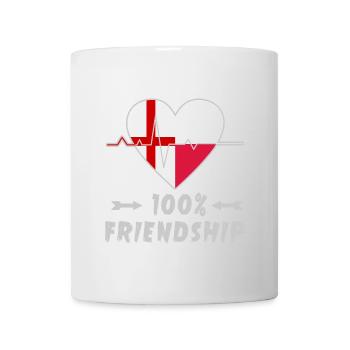 100 % amitié entre l'Angleterre et la Pologne - Mug blanc - blanc - Devant