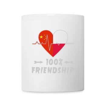 100 % amitié entre la Chine et la Pologne - Mug blanc - blanc - Devant