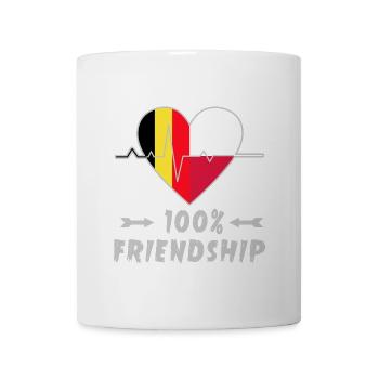 Belgien und Polen 100% Freundschaft - Tasse - Weiß - Vorne