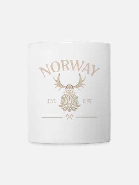 Norway - Viking Beard - Moose - Tasse - Weiß