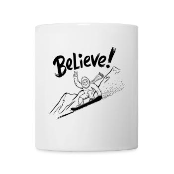 Sasquatch Bigfoot Snowboard Snowboarder - Mug - white - Front