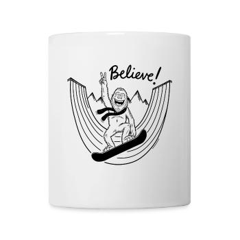 Sasquatch Bigfoot Snowboard Snowboarder - Mug - white - Front