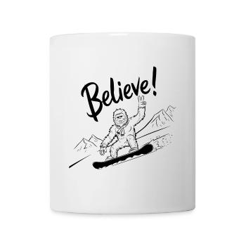 Sasquatch Bigfoot Snowboard Snowboarder - Mug - white - Front