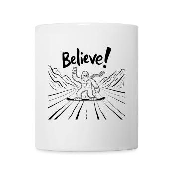Sasquatch Bigfoot Snowboard Snowboarder - Mug - white - Front