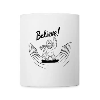 Sasquatch Bigfoot Snowboard Snowboarder - Mug - white - Front