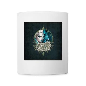 Harmony of the elements, the woman with lion. - Mug - white - Front