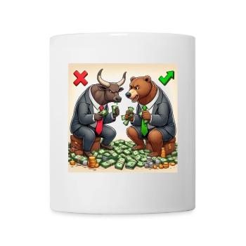 Bull and Bear - Tasse - Weiß - Vorne