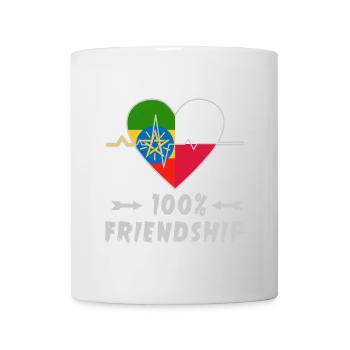 100 % amitié entre l'Éthiopie et la Pologne - Mug blanc - blanc - Devant