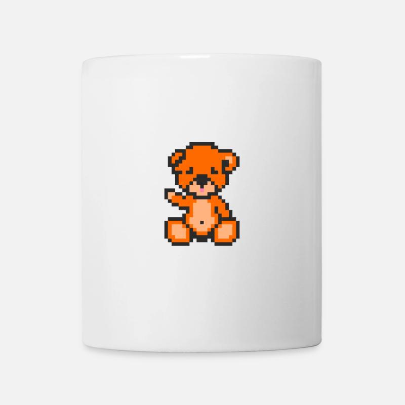 Pixel Bear Orange - Mug blanc - blanc