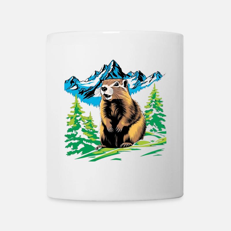 Murmeltier der Alpen - Tasse - Weiß