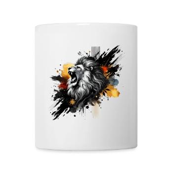 Lion in watercolor, colorful - Mug - white - Front