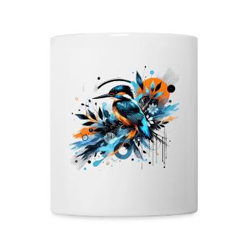 Martin pécheur, aquarelle coloré,oiseau - Mug blanc - blanc - Devant