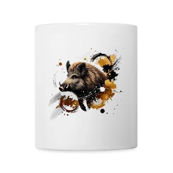 Wild Boar, Colorful Watercolor - Mug - white - Front