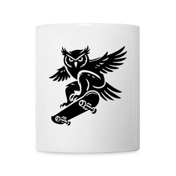 Schneeeule Skateboard Silhouette Minimalistischer - Tasse - Weiß - Vorne