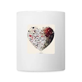 Melodien der Liebe: Ein skurriles Cartoon-Design - Tasse - Weiß - Vorne