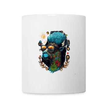 Lama Psychédélique : Une Tête De Weed Cool Avec Des Couleurs Vibrantes Ou - Mug blanc - blanc - Devant