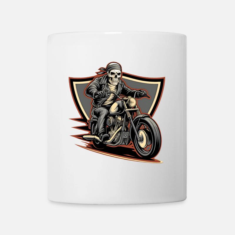 Fearless biker on a gloomy ride - Mug - white