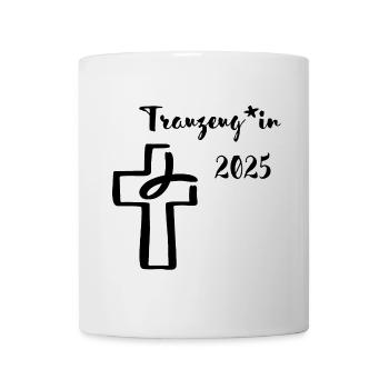 Maid of Honor 2025 Gender-Appropriate Groomsman Cross - Mug - white - Front