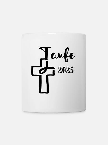 baptême 2025 poissons trempettes en croix baptême cadeau - Mug blanc - blanc
