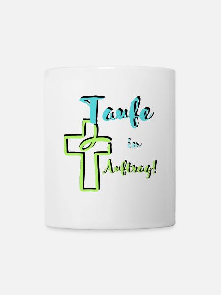 Baptism on behalf of the fish dips into the cross Baptismal feast - Mug - white