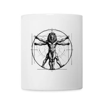 Vitruvian Löwe Skizze Zeichnung Geschenk - Tasse - Weiß - Vorne