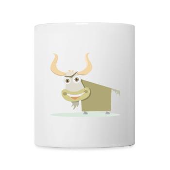 Cheerful illustration of a Tibetan cow. - Mug - white - Front