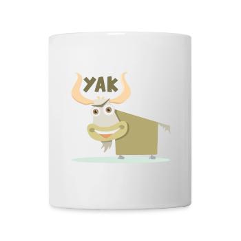 Fröhliche und farbenfrohe Illustration eines Yaks - Tasse - Weiß - Vorne