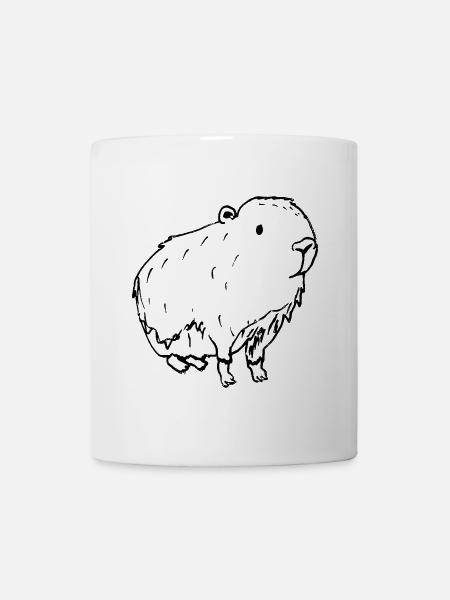 Abstrait Kapybara Noir - Mug blanc - blanc
