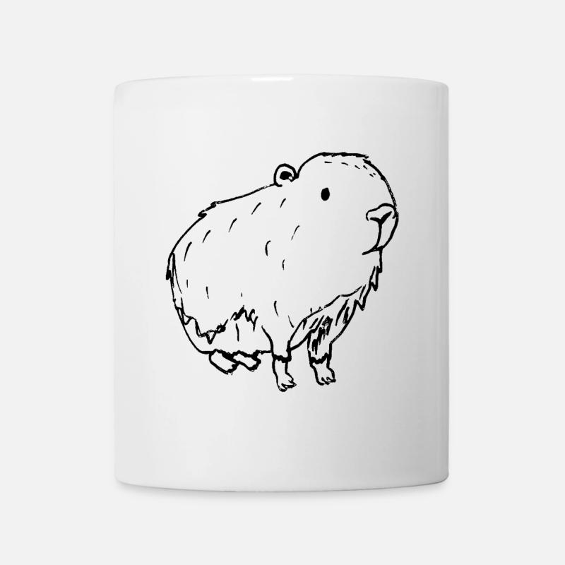 Abstract Kapybara Black - Mug - white