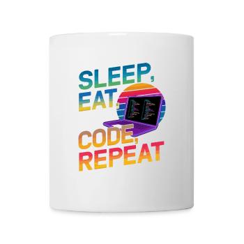 Sleep Eat Code Repeat Geschenk für Coder - Tasse - Weiß - Vorne