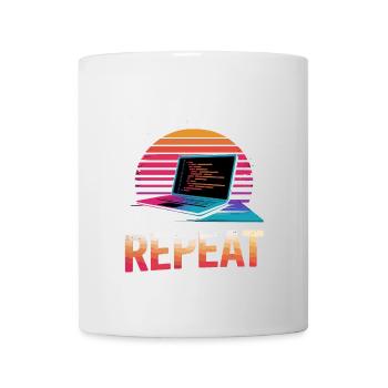 Schlaf Essen Code Wiederholen Geschenk Programmierer Entwickler - Tasse - Weiß - Vorne