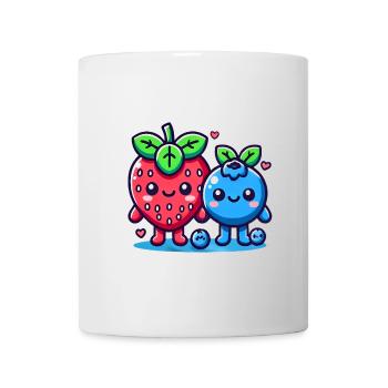Duo Kawaii Fraise Myrtille - Mug blanc - blanc - Devant