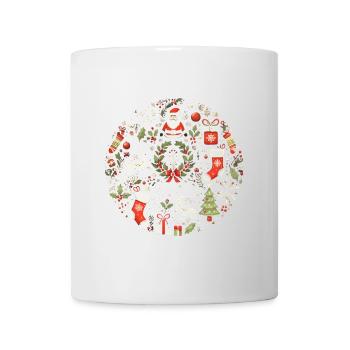 Festliches Weihnachtskreis-Design - Tasse - Weiß - Vorne