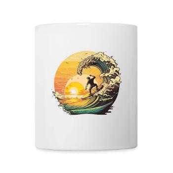 Sunset Surf: A Serene Blend of Waves and Colors - Mug - white - Front