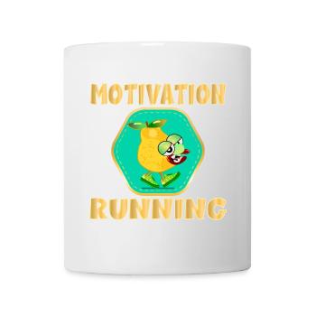 LUSTIGE MOTIVATION LAUFBIRNE - Tasse - Weiß - Vorne