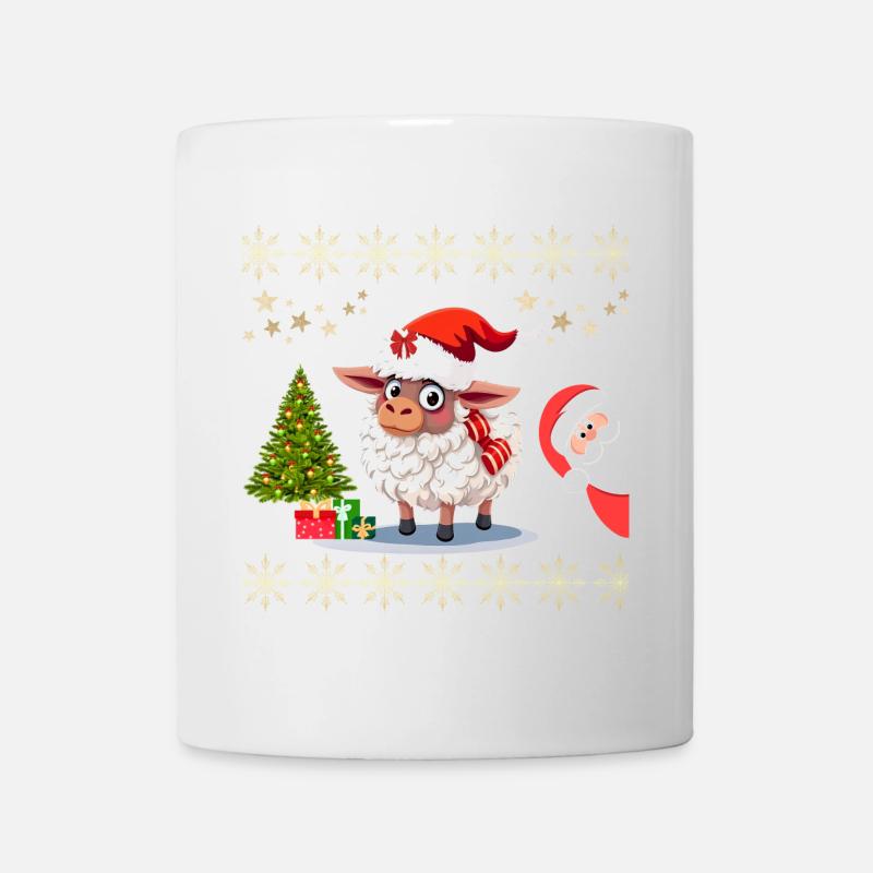 Mouton Festif de Noël - Pulls et Habits Mignons - Mug blanc - blanc
