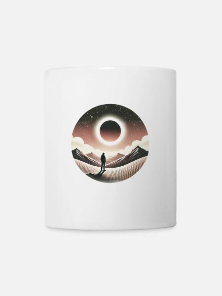 Eclipse Gaze Silhouette Design - Tasse - Weiß