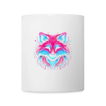 Neon Fuchs Leuchten Illustration Design - Tasse - Weiß - Vorne