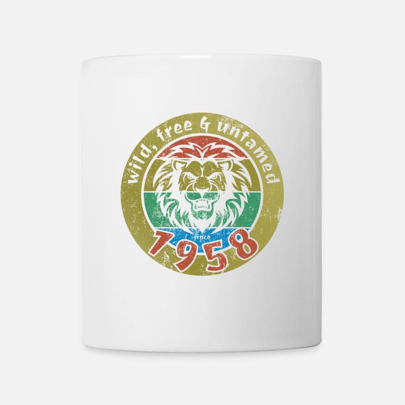 66e anniversaire Sauvage, libre et indompté depuis 1958 - Mug blanc - blanc