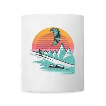 Snowkite Coucher de soleil minimaliste - Mug blanc - blanc - Devant
