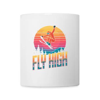 Sunset Snowboarder Artistic Design - Mug - white - Front