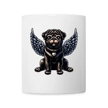 Süßer Mops Engel Gotisch Barock Stil - Tasse - Weiß - Vorne