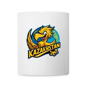 Kazakhstan Eagle Crest Cartoon Flag Gift - Mug - white - Front