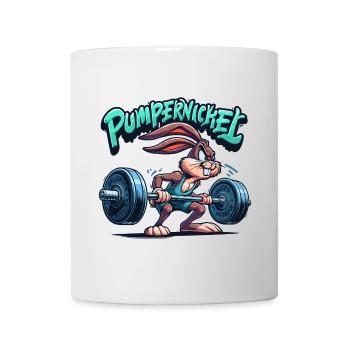 Pumpernickel Karnickel Fitness witzig Gym Geschenk - Tasse - Weiß - Vorne