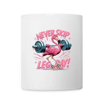 Leg Day Flamingo Beintraining witzig Gym Geschenk - Tasse - Weiß - Vorne