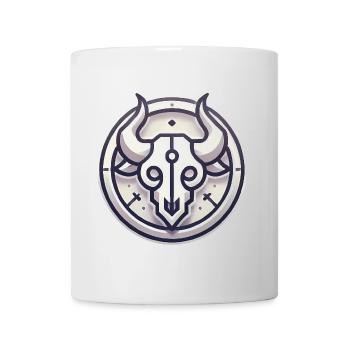Minimalist Bull Skull Badge Design - Mug - white - Front