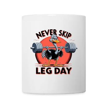 Leg Day Strauß Beintraining witzig Gym Geschenk - Tasse - Weiß - Vorne