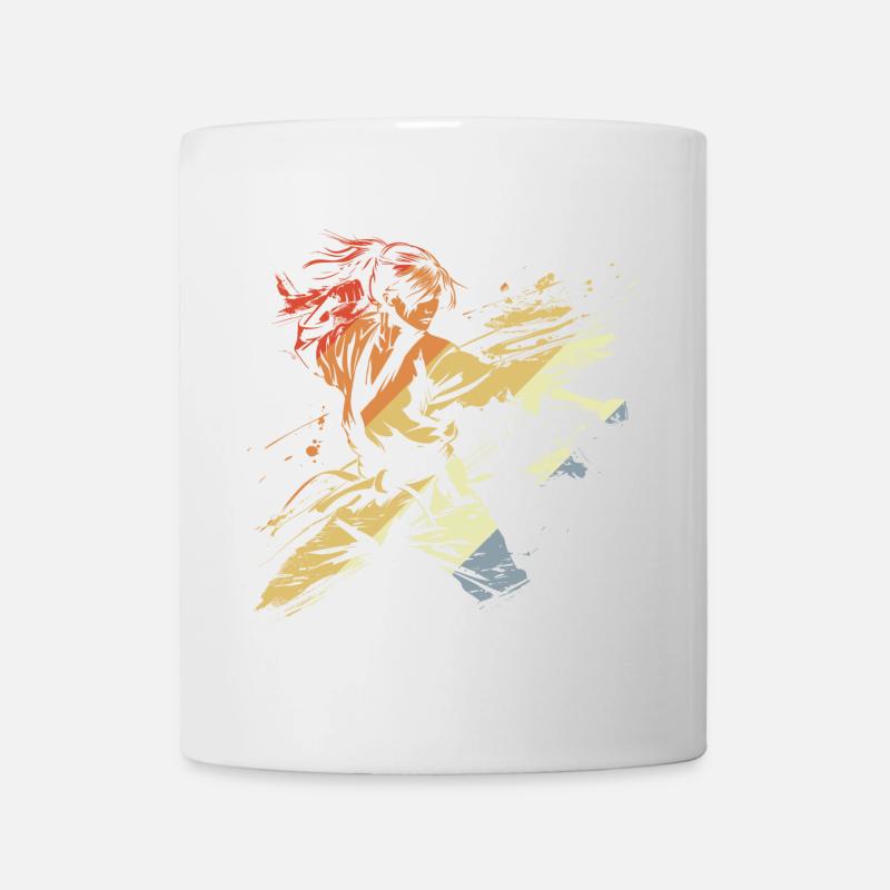 Retro Weibliche Karateka - Tasse - Weiß